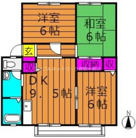 サンビレッジ新田　Ｂ棟の物件間取画像